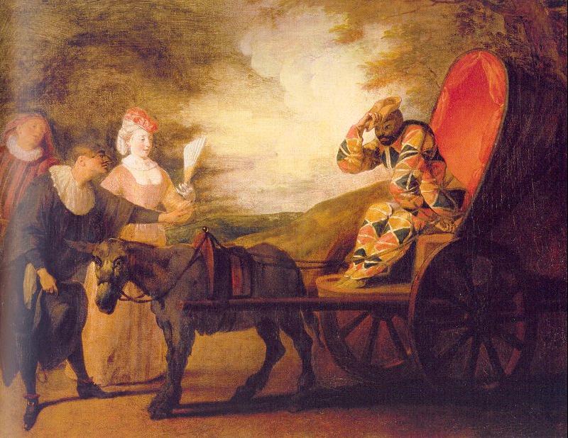 WATTEAU, Antoine Harlequin, Emperor on the Moon oil painting picture